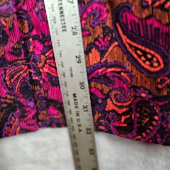 Catherines Blouse Womens 3X Colorful Paisley Button-Up tunic career office bold - Picture 5 of 13